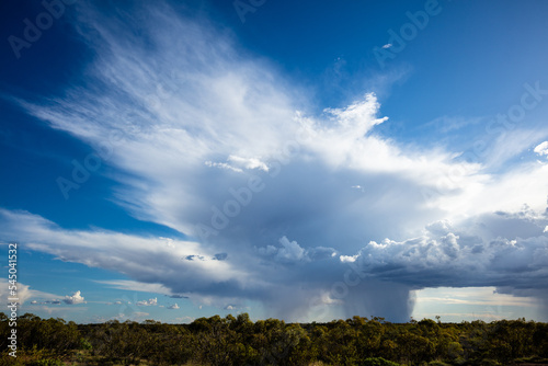 A late summer localised storm cloud near Winton in outback Queensland photo