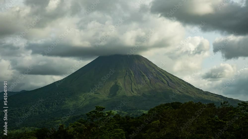 Clouds moving around tropical volcano timelapse Clouds moving around tropical volcano timelapse