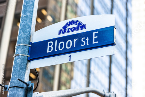 Canvas Print Bloor Street East signage in downtown Toronto, Ontario, Canada.