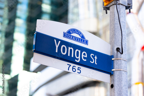 Yonge Street signage in downtown Toronto, Ontario, Canada. photo