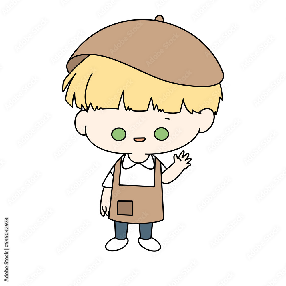 Happy art student pencil color illustration Happy art student pencil color illustration