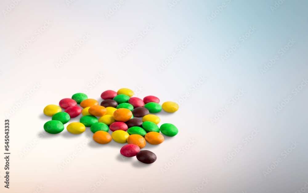 Set of candies, colorful sweets treats.