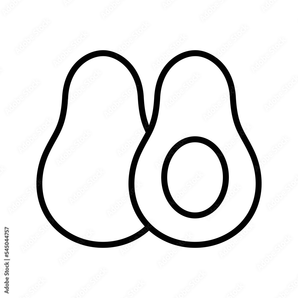 avocado - fruit icon vector design template in white background avocado - fruit icon vector design template in white background