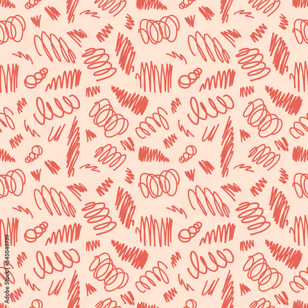 Hand drawn vector marker scribble seamless pattern. Vector scrawl ornament for textile prints, wrapping paper, wallpapers Hand drawn vector marker scribble seamless pattern. Vector scrawl ornament for textile prints, wrapping paper, wallpapers
