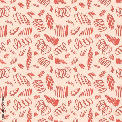 Hand drawn vector marker scribble seamless pattern. Vector scrawl ornament for textile prints, wrapping paper, wallpapers