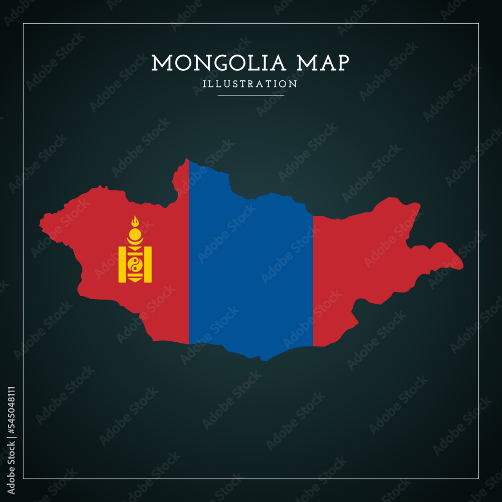 3D Mongolia Map Vector Illustration