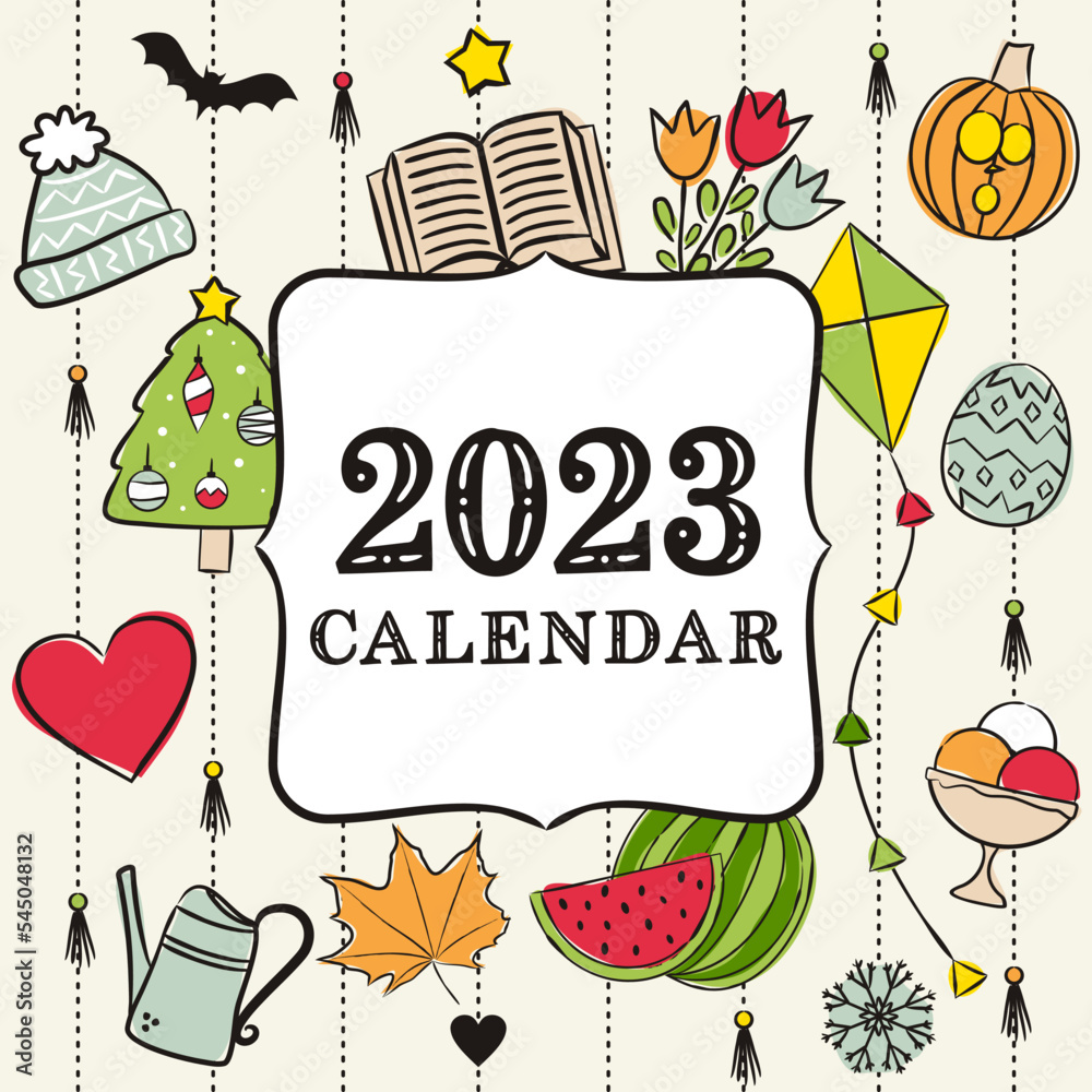 Thematic Template For A Calendar For 2023 Cover For The Calendar With thematic-template-for-a-calendar-for-2023-cover-for-the-calendar-with