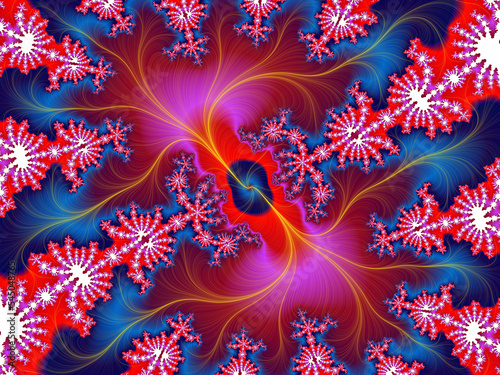Pink flower, fractal, abstract fractal background
