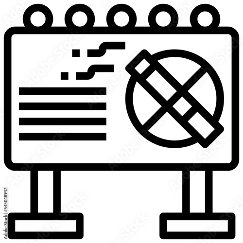 Quit smoking_billboard line icon,linear,outline,graphic,illustration