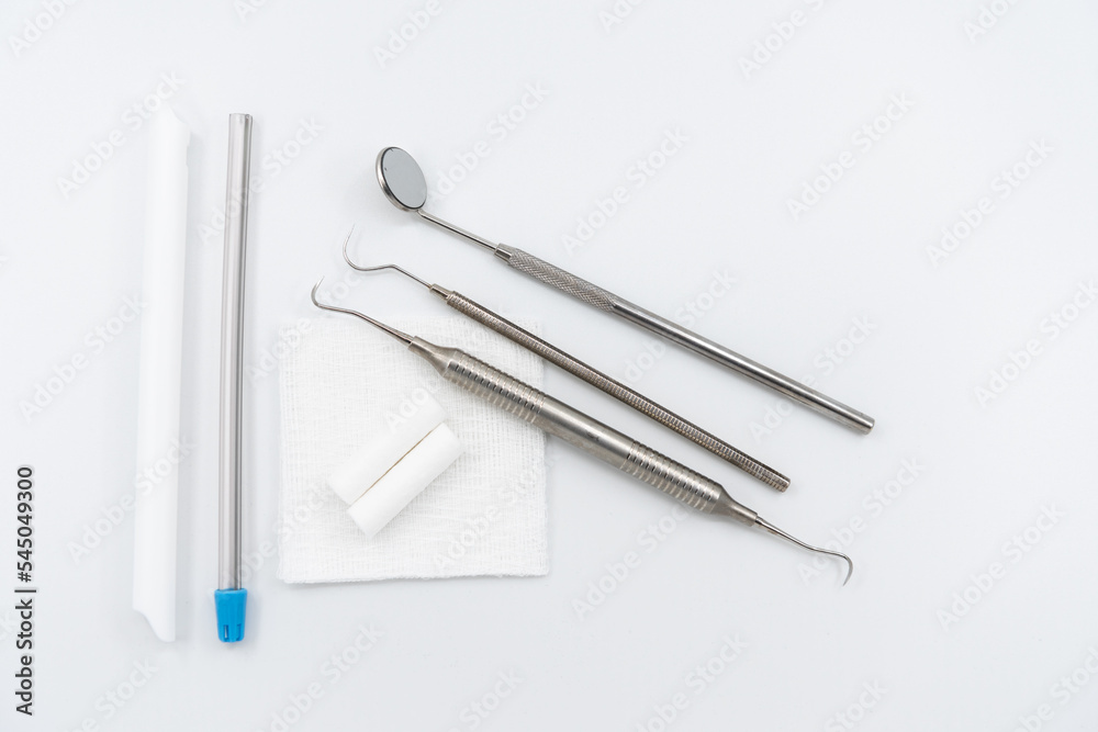 Professional dental instruments on white background Stock Photo | Adobe