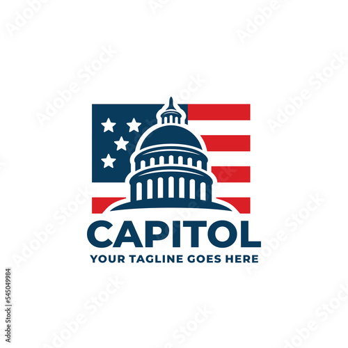 Capitol building logo design vector