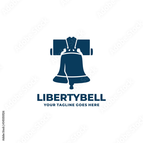 Liberty bell logo design vector photo