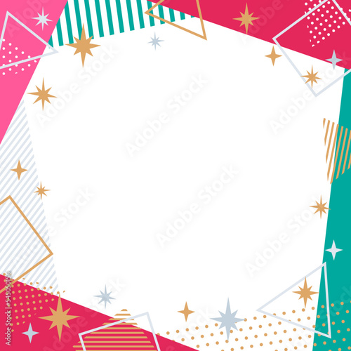 クリスマスイメージの抽象的なキラキラ正方形フレーム