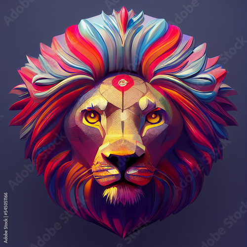 Mascot stylized lion head