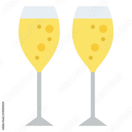 champagne glasses beverage drink icon