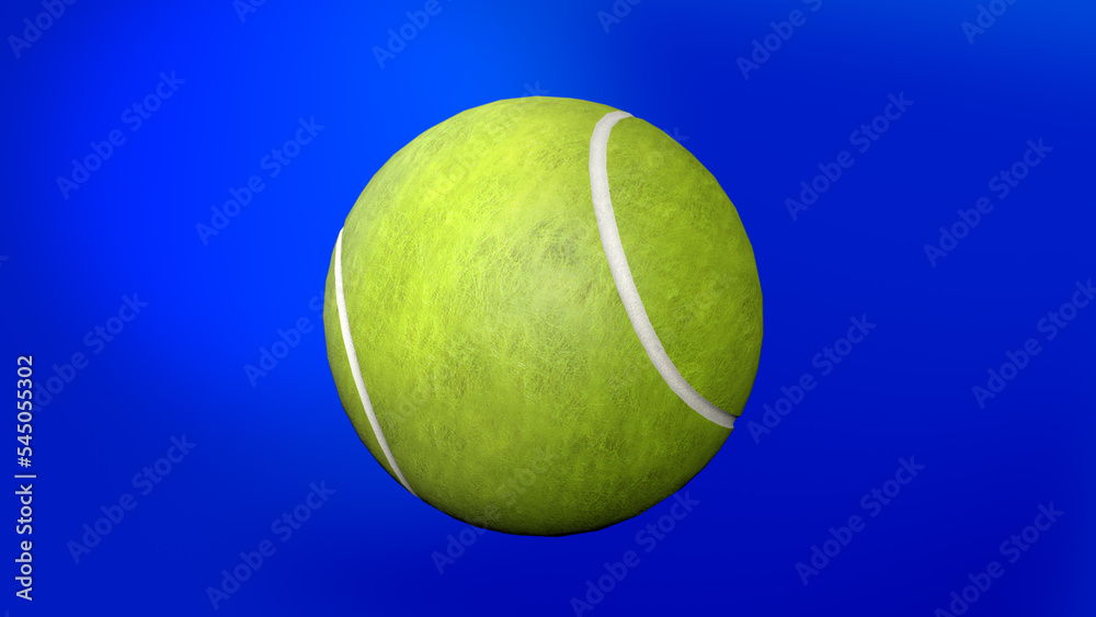Tennis ball rotation Realistic 3D rendered
