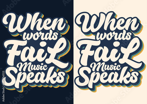 when word's fail music speaks typography t-shirt design
