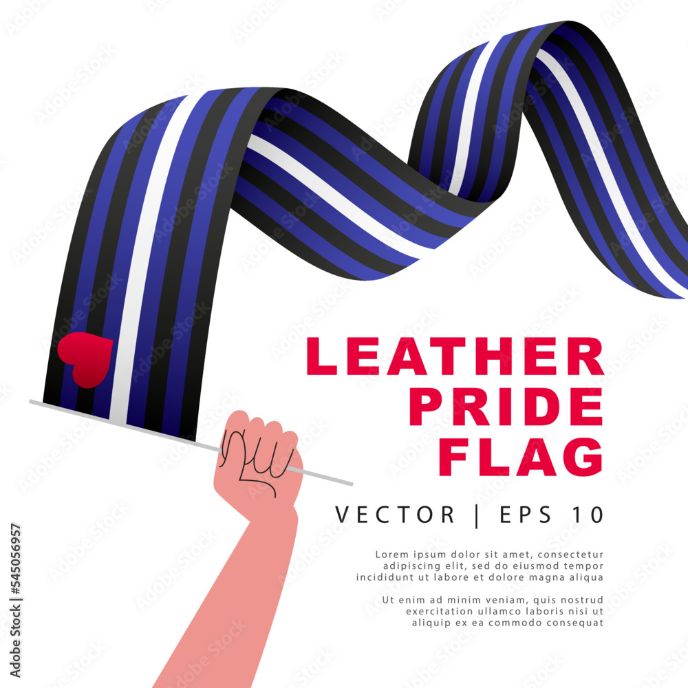 The flag of leather pride in the hand of a man. Sexual identification ...
