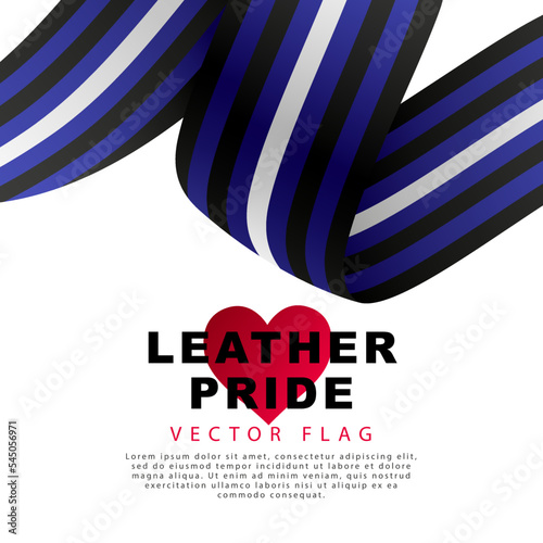 Ribbon in the form of a leather pride flag. Sexual identification. A colorful logo of one of the LGBT flags. Vector illustration