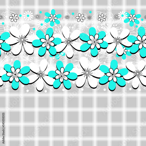 Seamless striped cartoon baby floral pattern