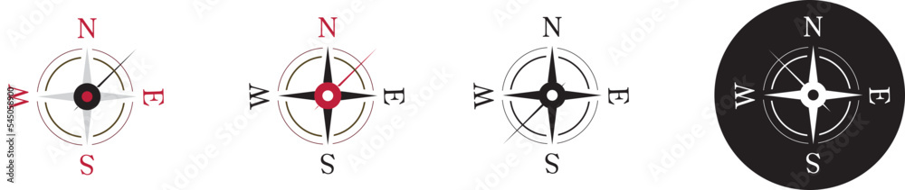 Compass rose or windrose rose of the winds flat icon for apps and websites Compass rose or windrose rose of the winds flat icon for apps and websites