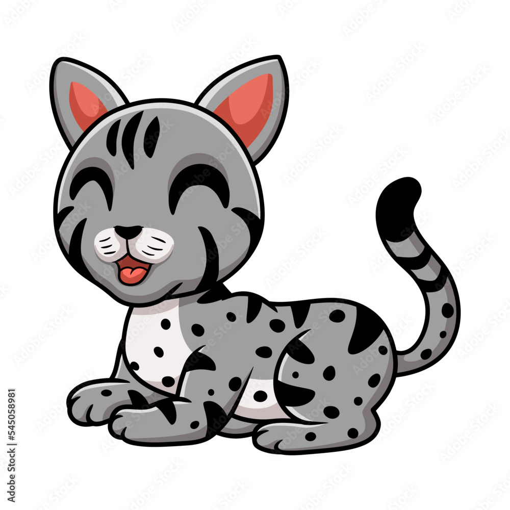 Cute egyptian mau cat cartoon Cute egyptian mau cat cartoon