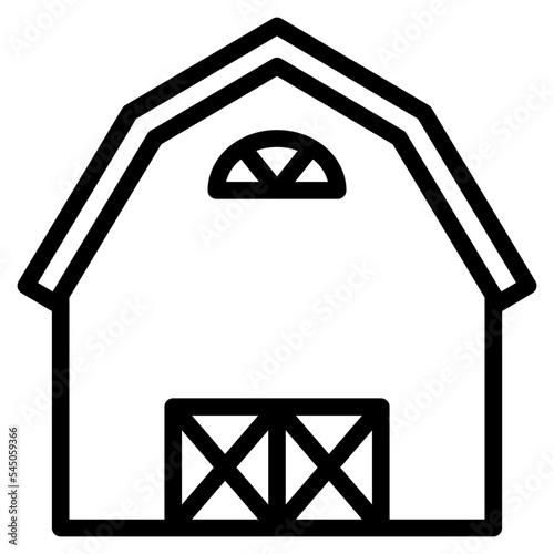 barn farm town building icon