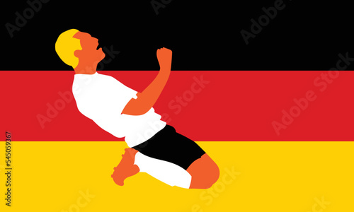 Football soccer player in action isolated background. Flat vector illustration.