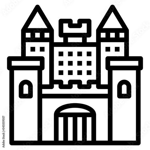 palace tower town building icon