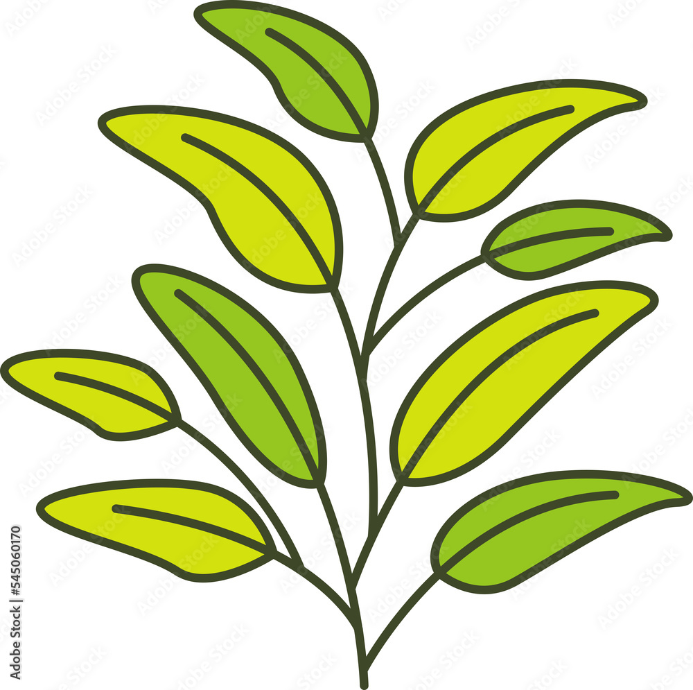 Obraz premium decorative leaves and branch illustration