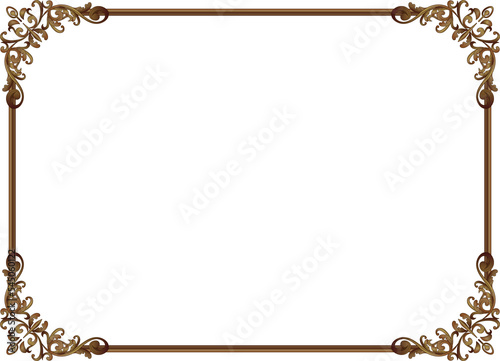 Illustration of a golden decorative frame.
