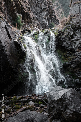 Mountain waterfall of the Zailiysky Alatau mountains Bear Gorge Almaty Kazakhstan © Khamitsevich Andrey