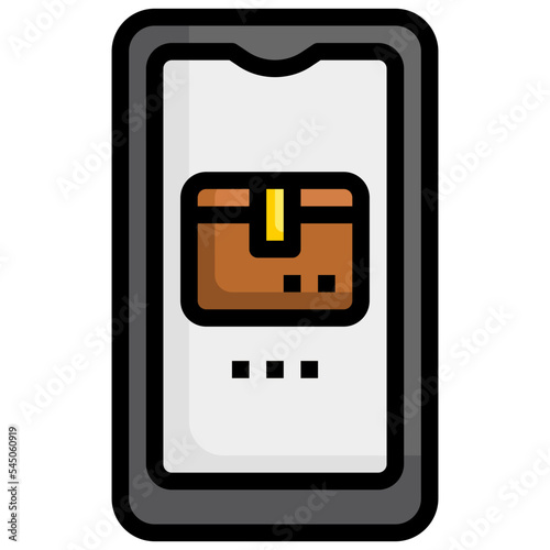delivery app line icon,linear,outline,graphic,illustration