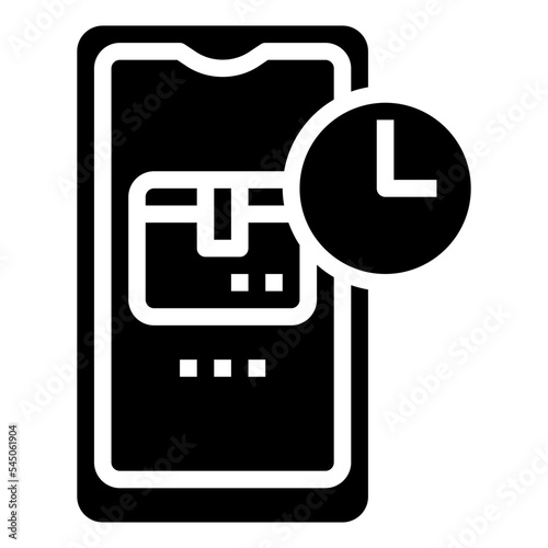 delivery tracking app glyph icon,linear,outline,graphic,illustration