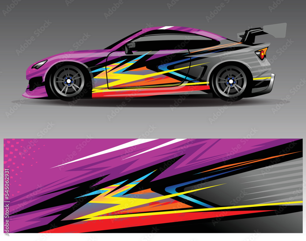 car wrap desing vector. Car livery graphic with abstract racing shape design car wrap desing vector. Car livery graphic with abstract racing shape design