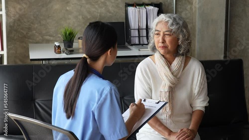 Wallpaper Mural Home healthcare nurse, physical therapy with senior adult woman at home Torontodigital.ca