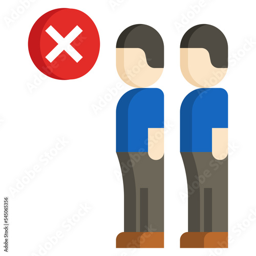 social distancing flat icon,linear,outline,graphic,illustration