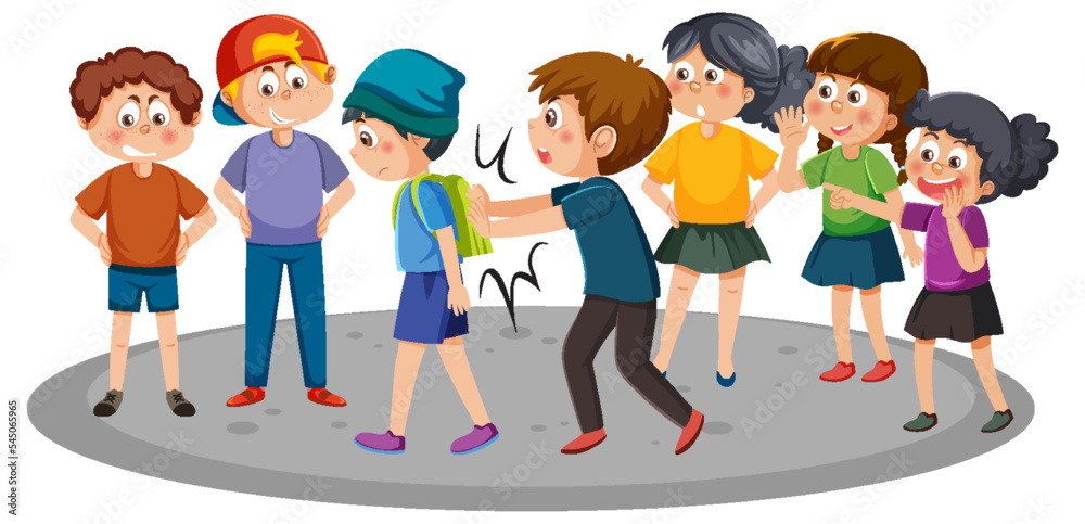 Children teasing their friend Children teasing their friend
