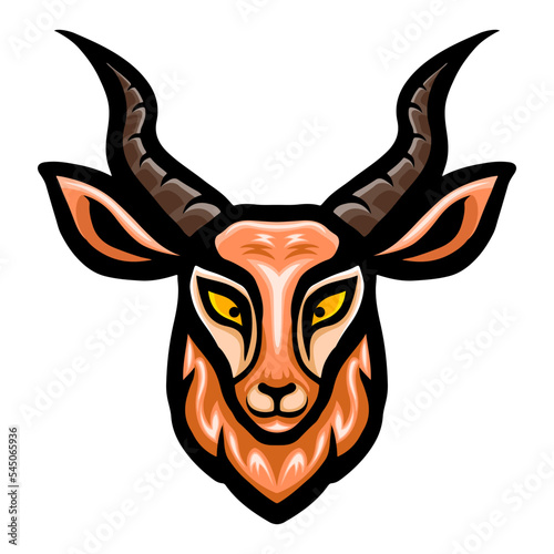 Gazelle head logo mascot design