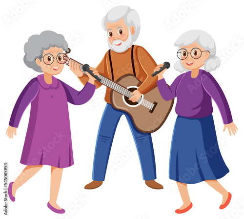 Senior people playing music
