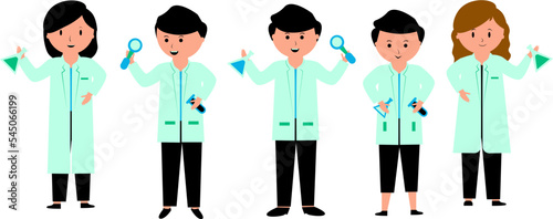 doctor cartoon characters. Medical staff team concept