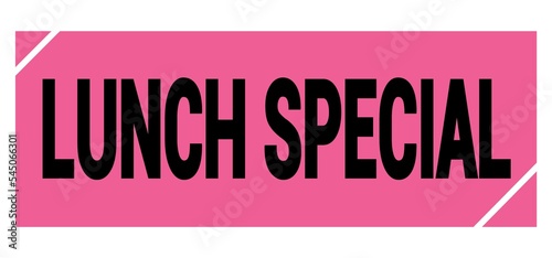 LUNCH SPECIAL text on pink-black grungy stamp sign.