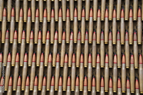 Almaty, Kazakhstan - 04.14.2022 : Ammunition is stacked in a row during military exercises.