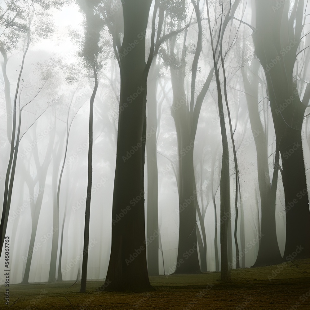 Obraz premium Photo of Forest With Fog