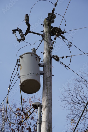 Distribution Transformer on Utility Pole