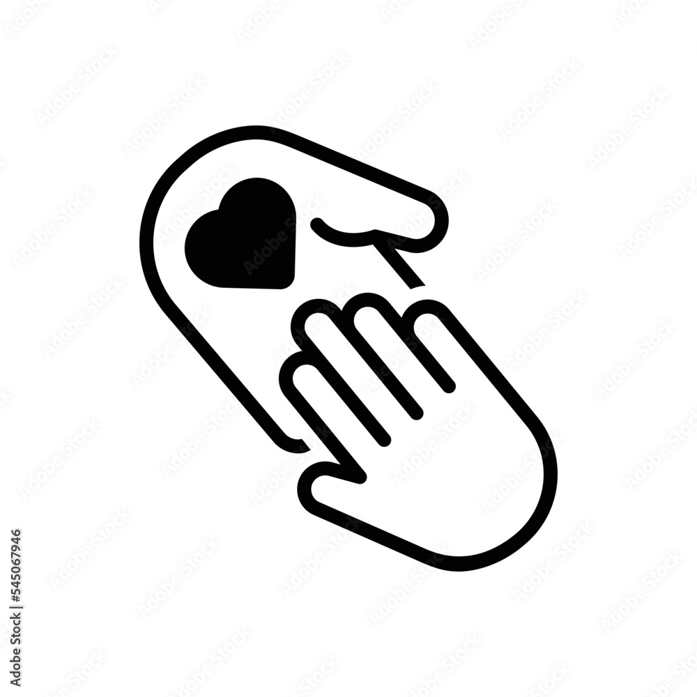 Obraz premium Black solid icon for voluntary