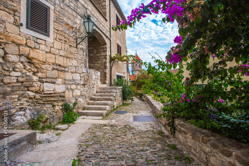 street in Omis resort - popular croatian place for tourism  Croatia  Europe ...exclusive - this image is sold only Adobe stock