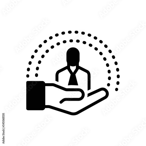 Black solid icon for humanity