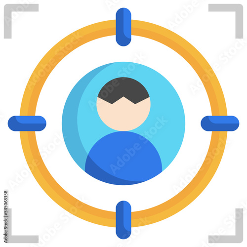 target audience flat icon,linear,outline,graphic,illustration
