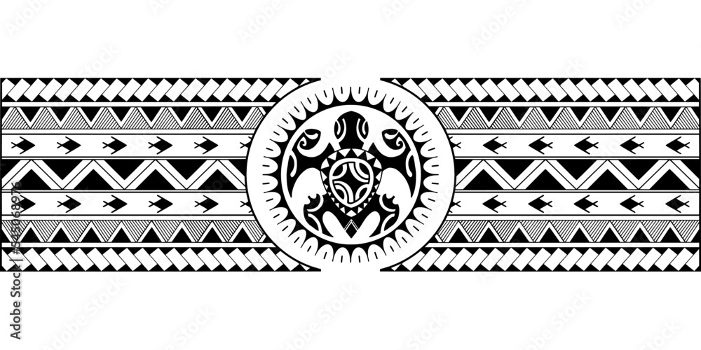 Wrap Around Arm Polynesian Tattoo Design. Pattern Aboriginal Samoan 